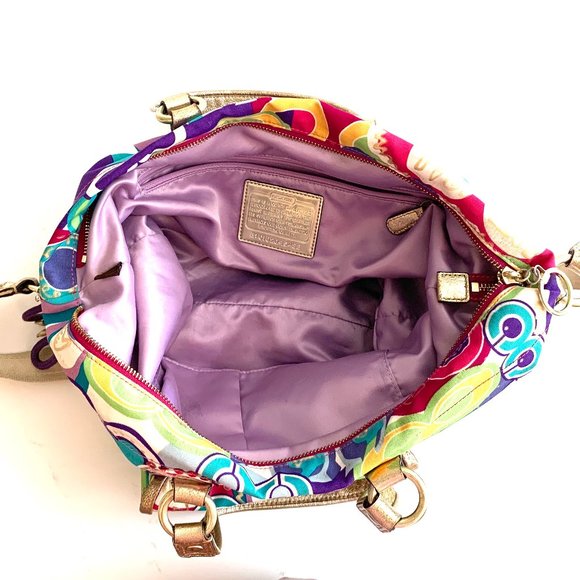 Limited Edition Coach Poppy Pop C Large Spotlight Sequins gems glitter metallic - Picture 10 of 16